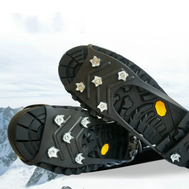 8 Teeth Ice Claw Outdoor Non-slip Shoes Covers for Ice Snow Ground, Size:L（40-44）(Black)