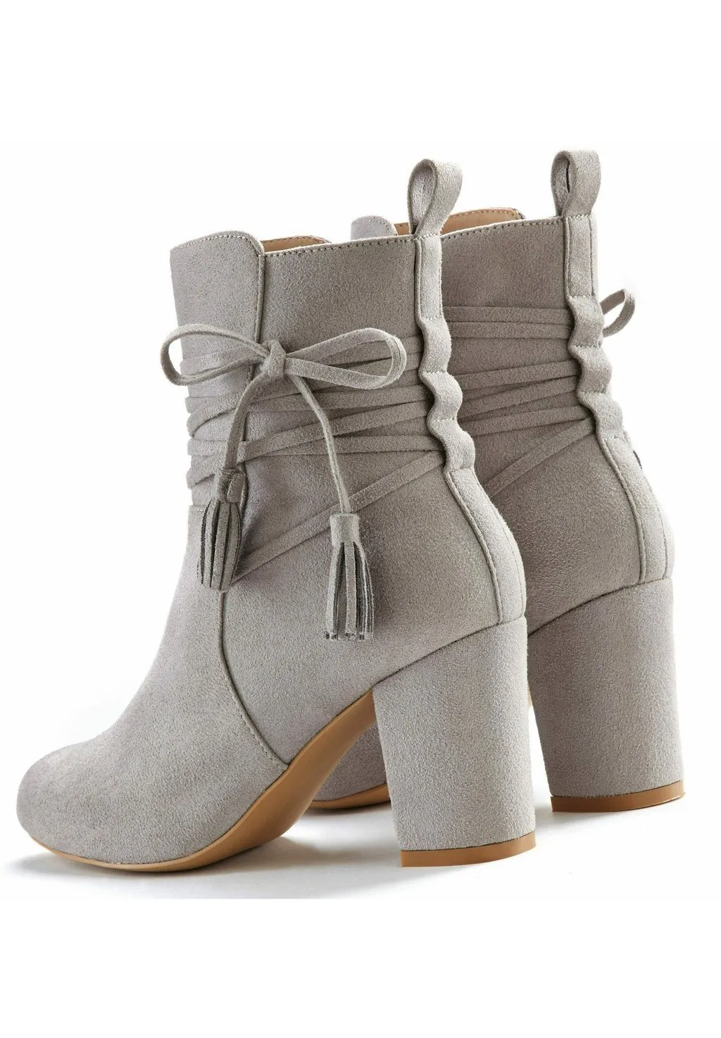 Ankle boots with heels light gray LASCANA