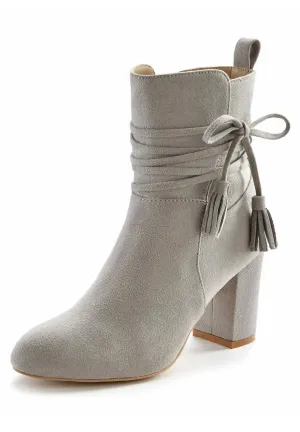 Ankle boots with heels light gray LASCANA