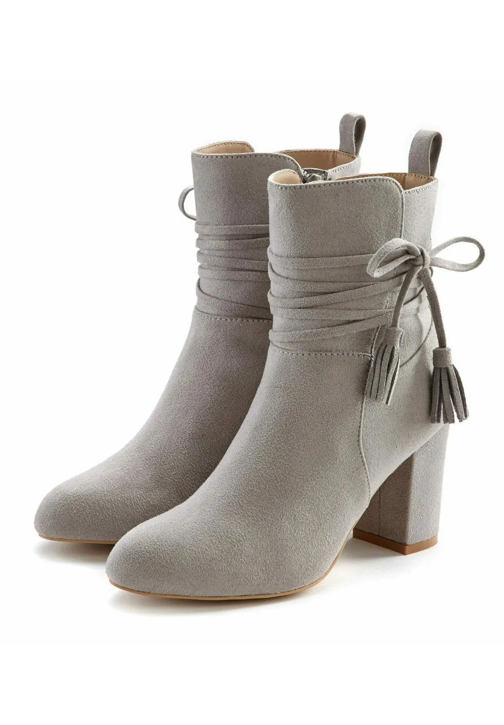 Ankle boots with heels light gray LASCANA