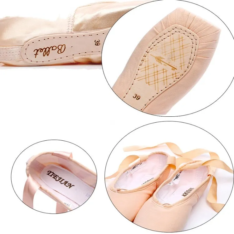 Ballet Lace Pointe Shoes Professional Flat Dance Shoes, Size: 31(Canvas   Silicone Case)