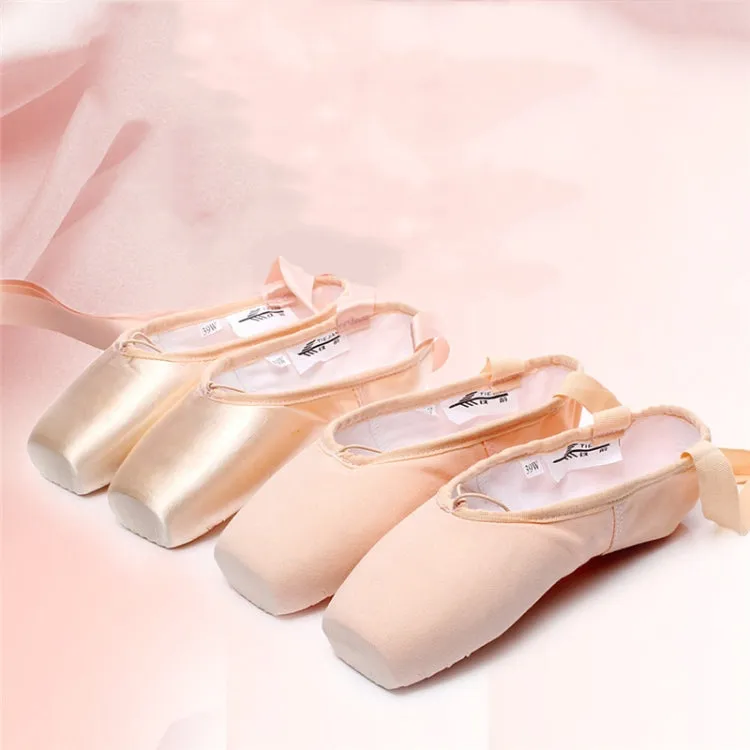 Ballet Lace Pointe Shoes Professional Flat Dance Shoes, Size: 33(Canvas   Silicone Case)