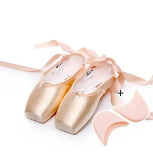 Ballet Lace Pointe Shoes Professional Flat Dance Shoes, Size: 34(Satin   Silicone Case)