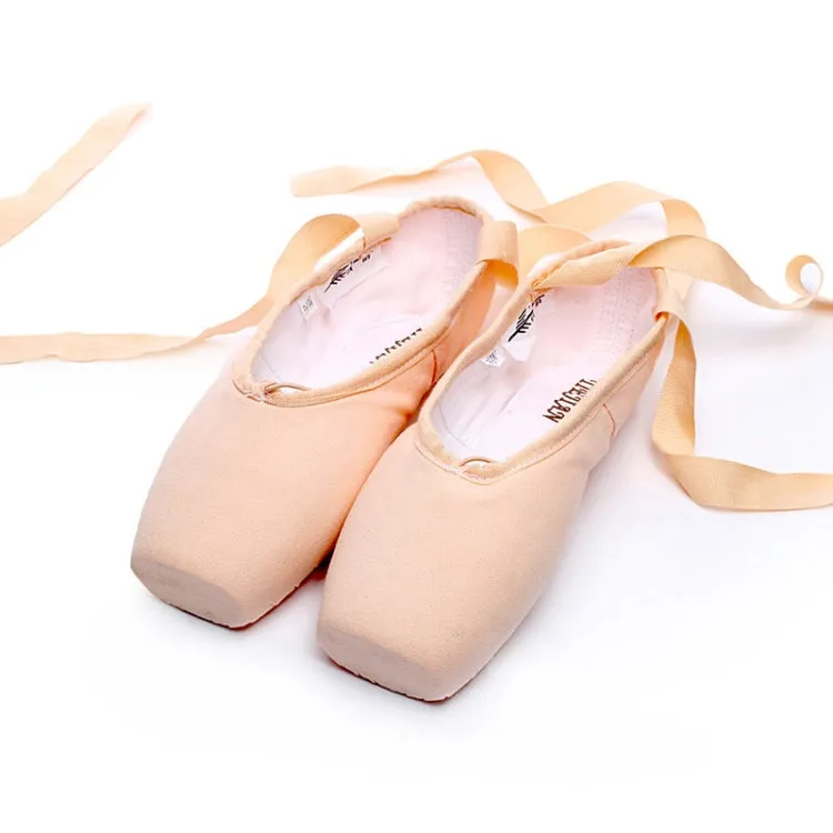 Ballet Lace Pointe Shoes Professional Flat Dance Shoes, Size: 37(Canvas)