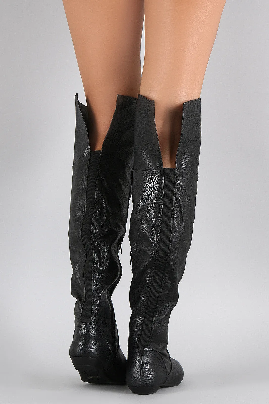 Bamboo Slouchy Elastic Gores Over the Knee Boots