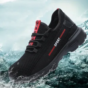 Breathable, Anti-smash And Anti-puncture Lightweight Fly-woven Safety Shoes