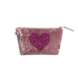 Clutch Bag: Petal Pink Crushed Velvet