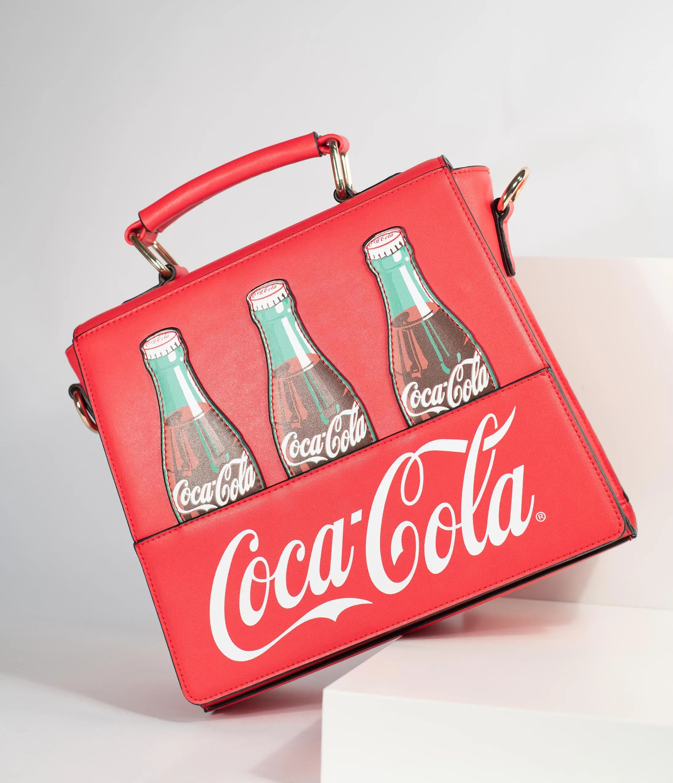 Coca-Cola Collection by Unique Vintage Red Leatherette Classic Coke Bottle Purse