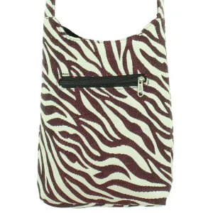 Cotton Canvas Sling Shoulder Bag - Zebra Red