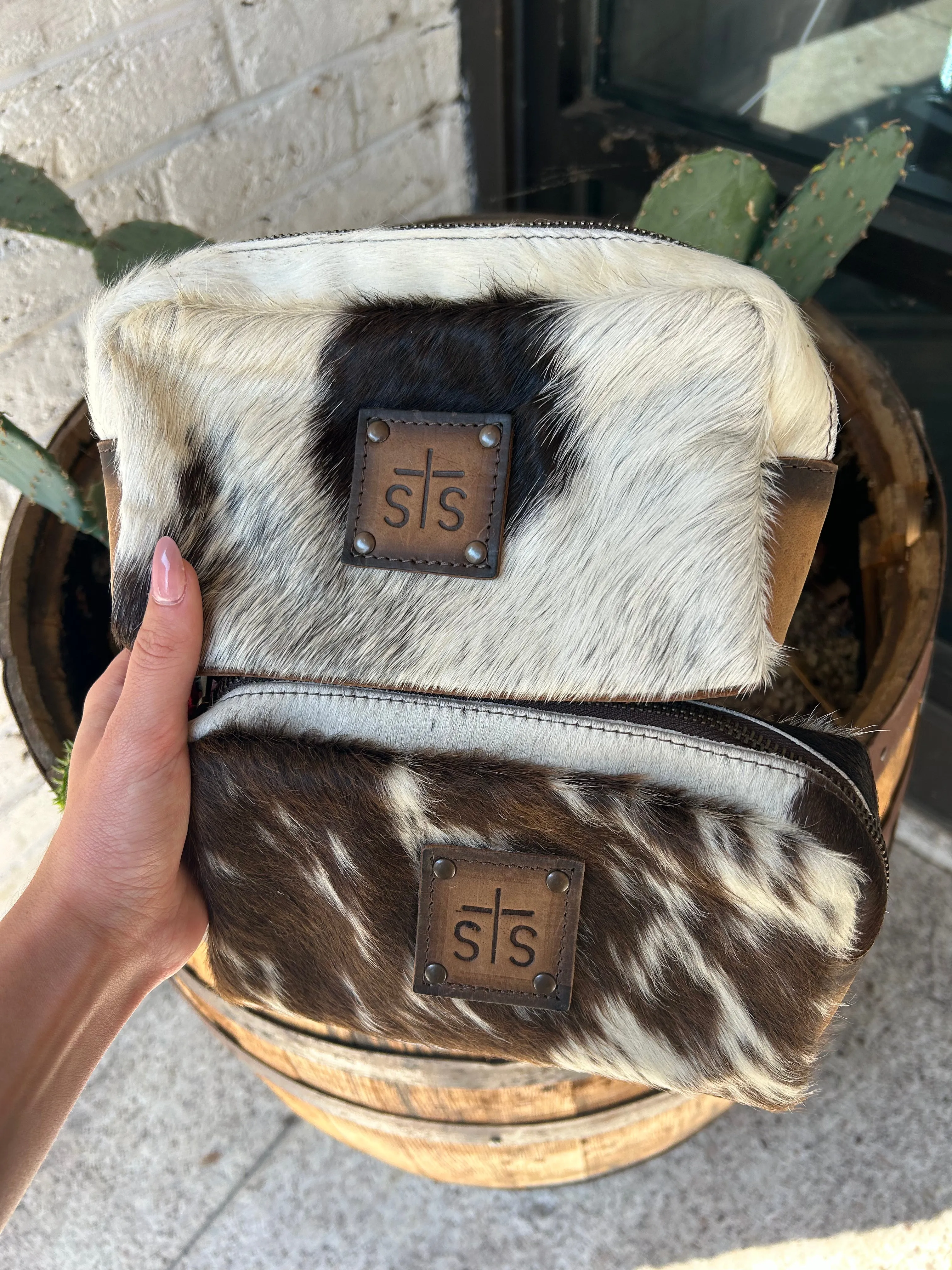 Cowhide Bebe Cosmetic Bag