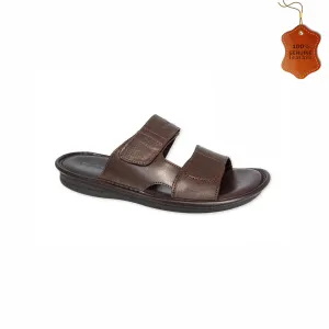 Dual Strap Mens Leather Chappals