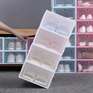 everyday 2Pcs Shoes Organizer Drawer Type Large Capacity Plastic Storage Cabinet Container for Cloakroom