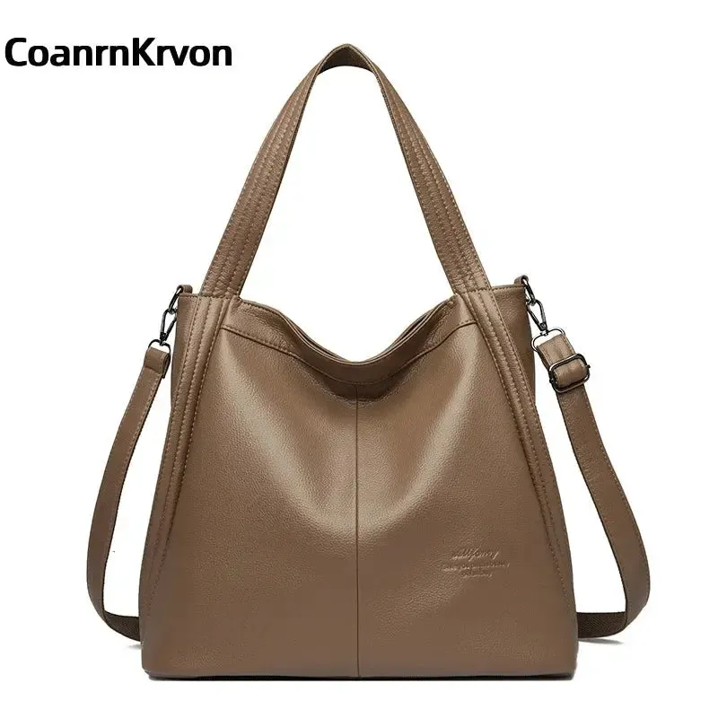 Fashion Bucket Bag PU Leather Bag Work Bag High Quality New Fashion Handbag Pure Color Fashion Shoulder Bag Large Capacity