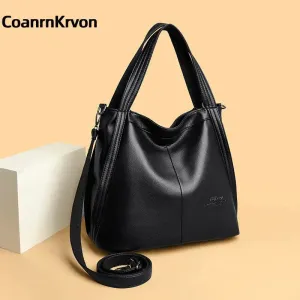 Fashion Bucket Bag PU Leather Bag Work Bag High Quality New Fashion Handbag Pure Color Fashion Shoulder Bag Large Capacity