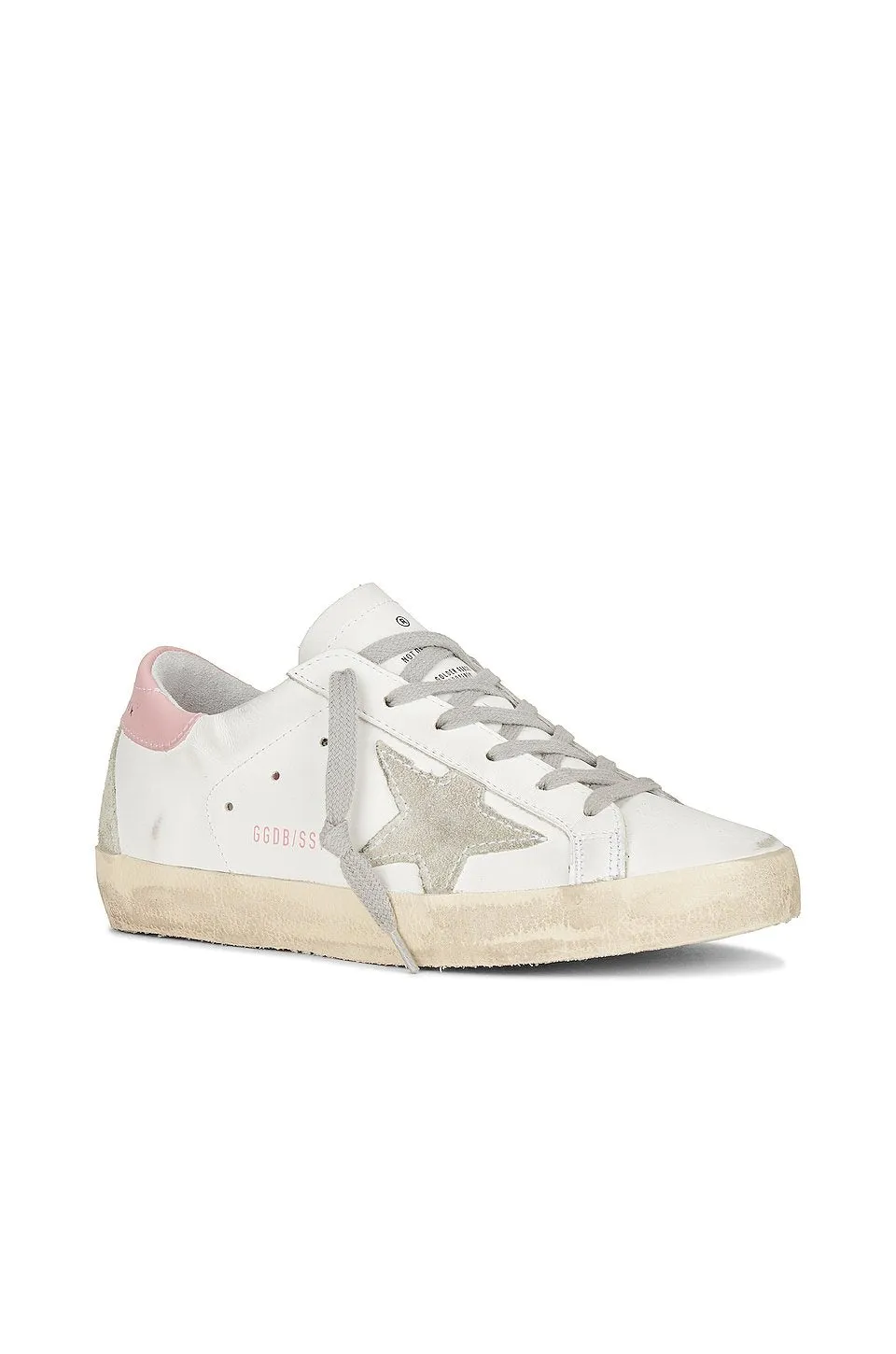 Golden Goose Super-Star Sneakers, White, Ice, & Light Pink