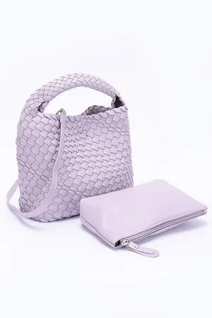 Handwoven Vegan Leather Leather Handbag Set