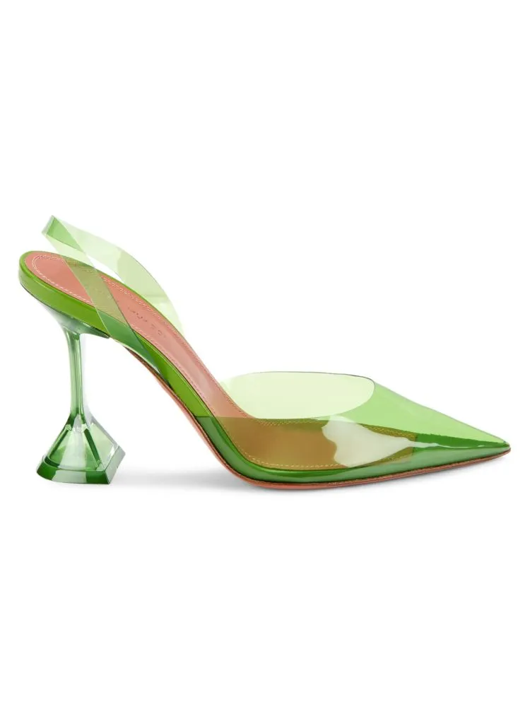 Holli Amina Muaddi transparent shoes, green