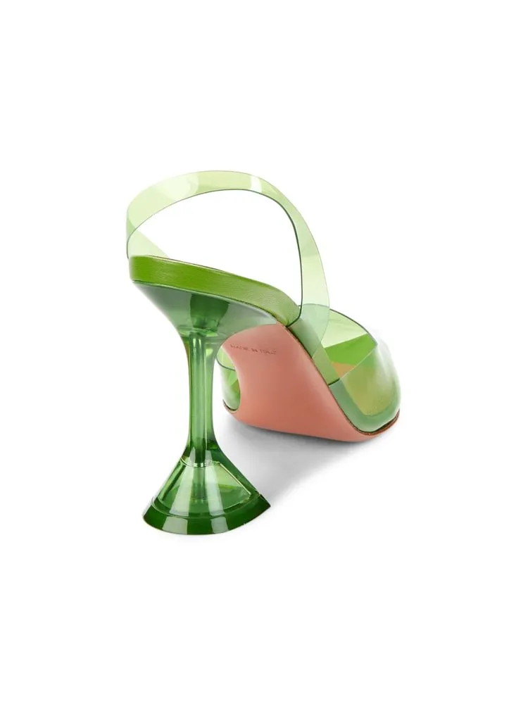 Holli Amina Muaddi transparent shoes, green