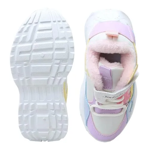 Hopscotch Girls PU Text Print Athletic Shoes in Purple Color, UK: 13 (KSX-4593632)