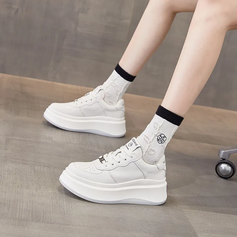 ikearlax Autumn New Platform Shoes Sports Casual Versatile Women's Shoes Shoes White Shoes