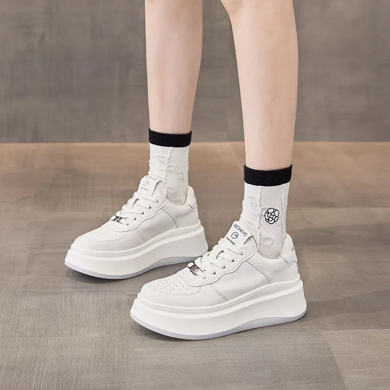 ikearlax Autumn New Platform Shoes Sports Casual Versatile Women's Shoes Shoes White Shoes