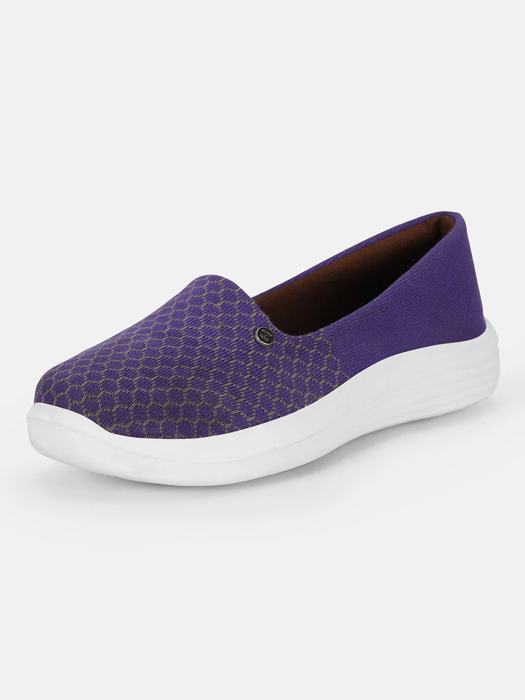 JUMP USA Women's Textured Purple Smart Casual Sneakers Shoes