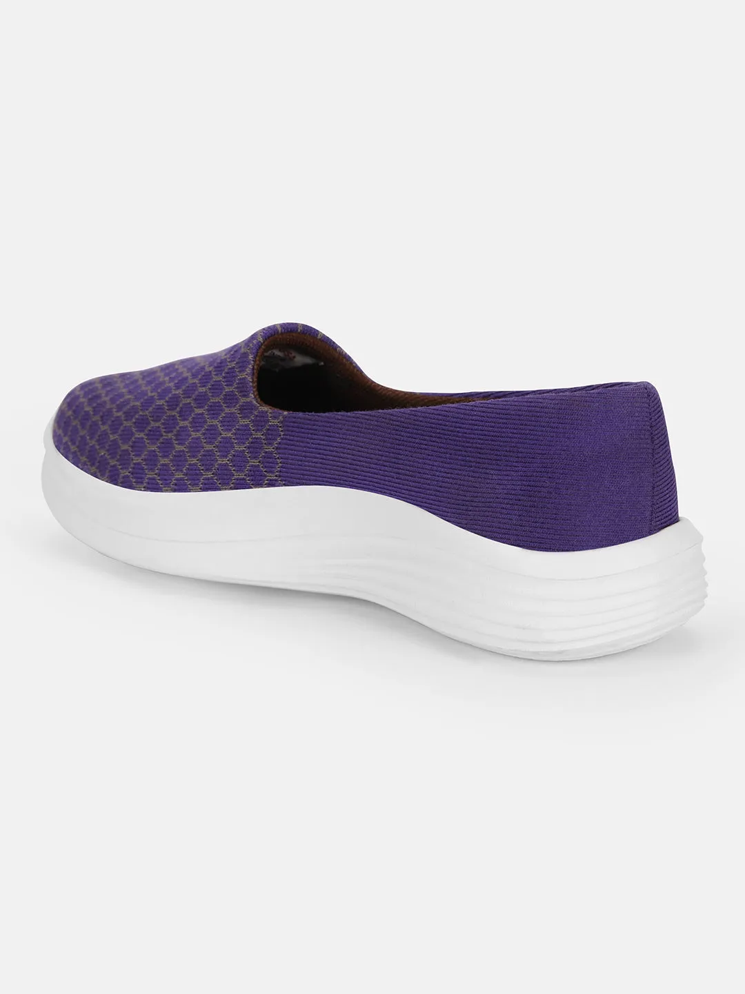 JUMP USA Women's Textured Purple Smart Casual Sneakers Shoes