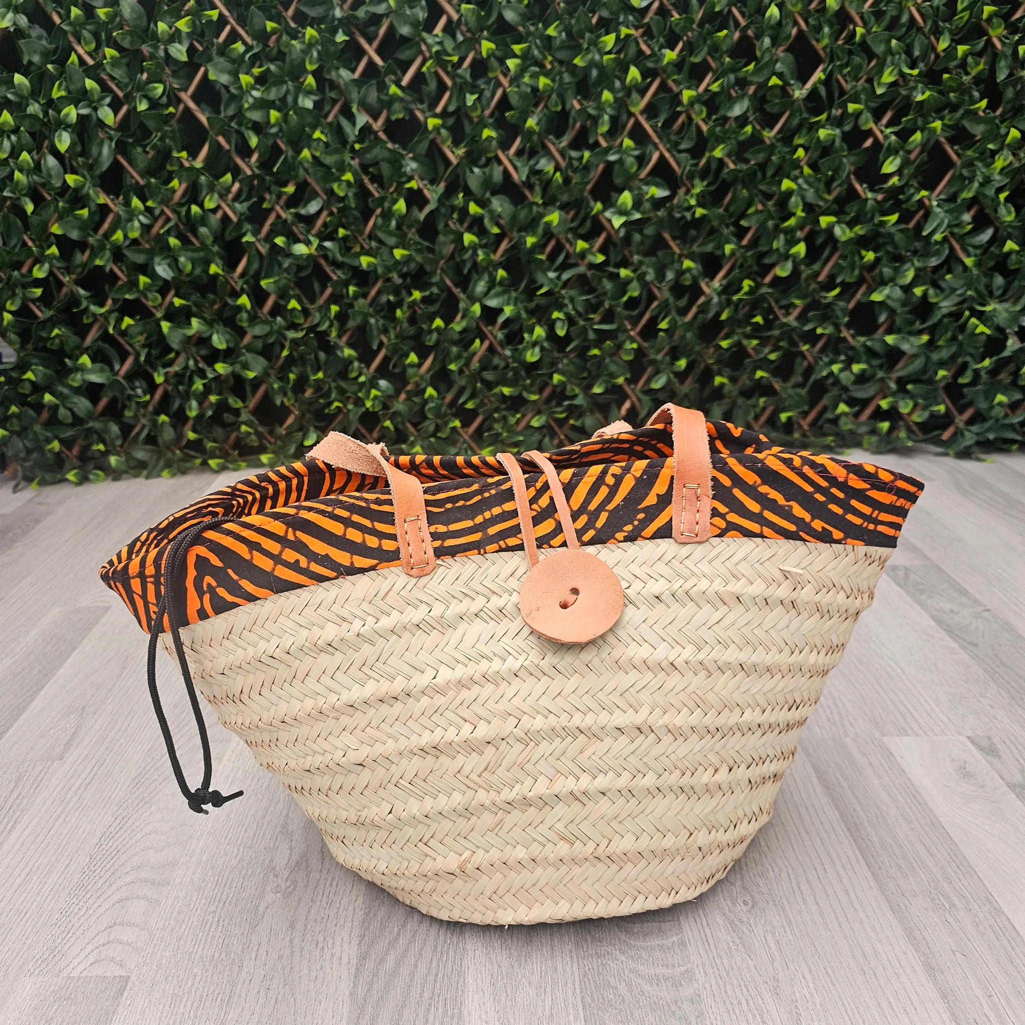 Kenya Palm Handbag with drawstring handbag - Tisa