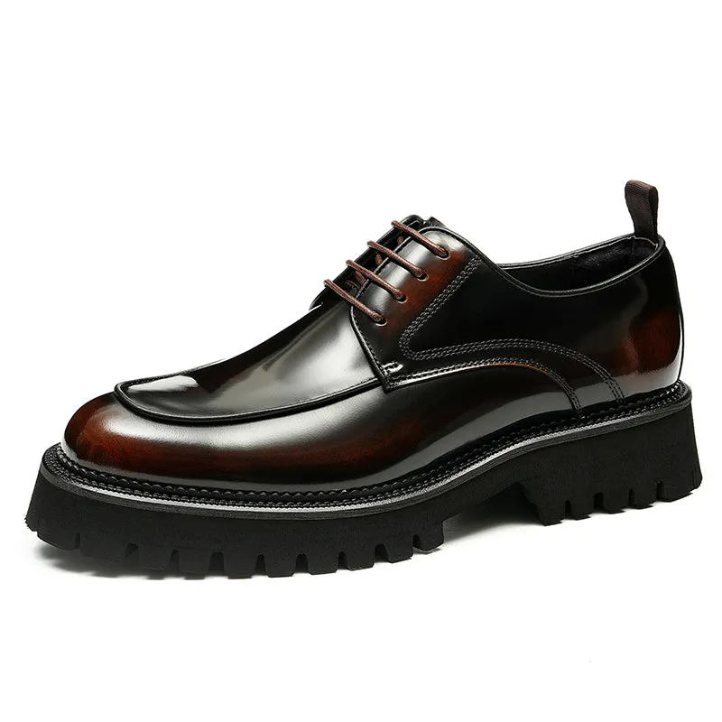 Lux CrocLeather Round Toe Oxford Dress Shoes