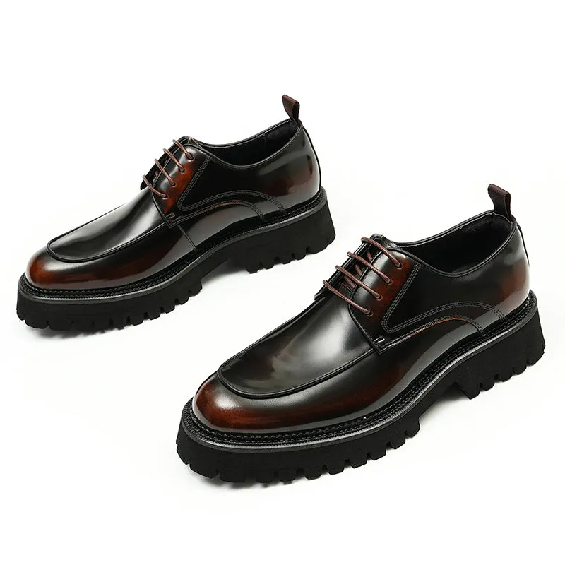 Lux CrocLeather Round Toe Oxford Dress Shoes