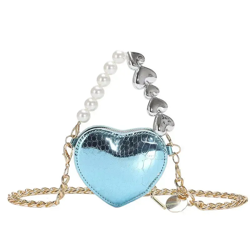 Mini Love-shape Pearls Lipstick Handbag