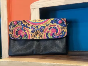 Modern Tile Clutch- Royal/Fuschia