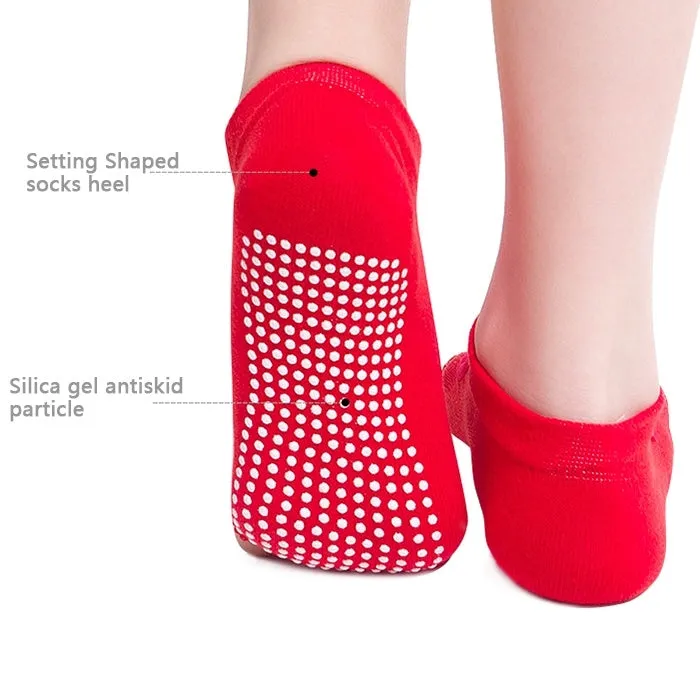 One Pair Open Toe Open Instep Anti-slip Sports Female Yoga Socks, Size: 34 - 39 (EUR)(Red)