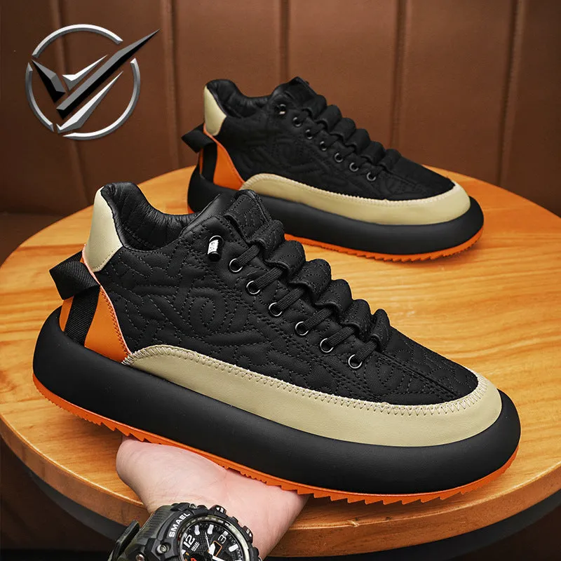 Owlkay Men's casual thick sole heightening shoes autumn casual shoes