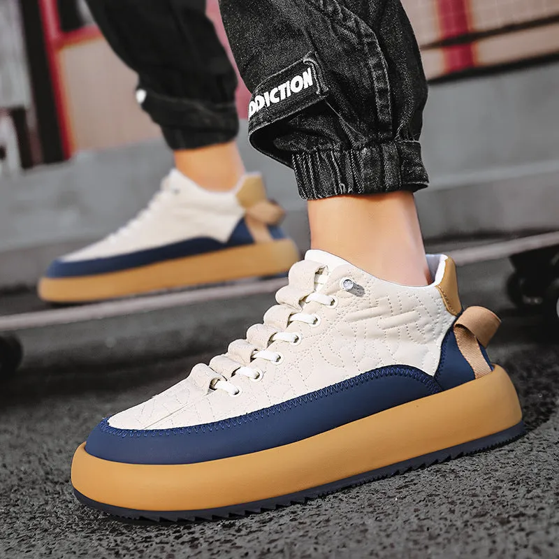 Owlkay Men's casual thick sole heightening shoes autumn casual shoes