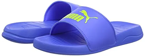 Puma Unisex-Kid Popcat 20 Jr Bluemazing-Nrgy Yellow Slide - 6UK (37201715)