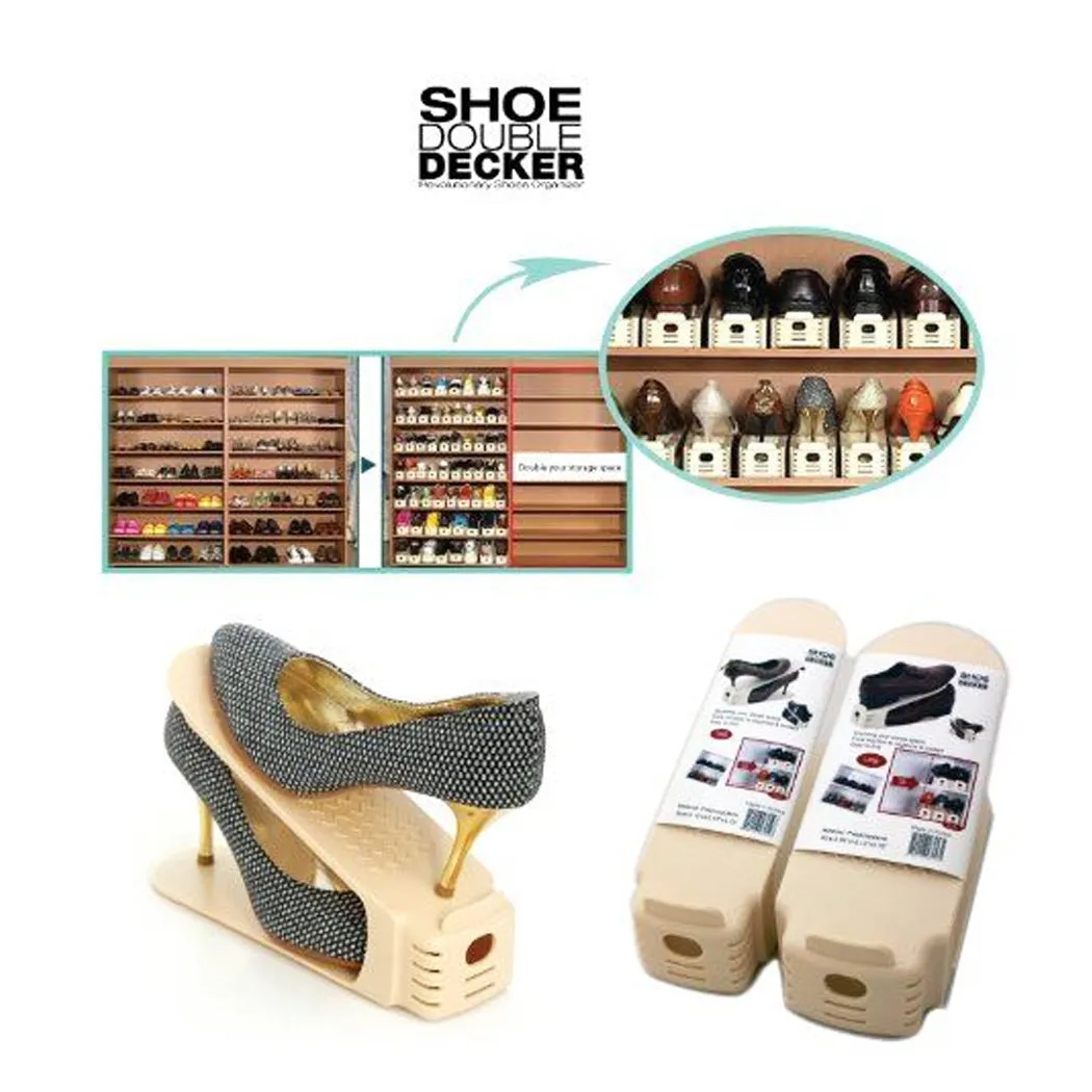 Shoe Double Decker - Efficient Space-Saving Organizer- Single - Small