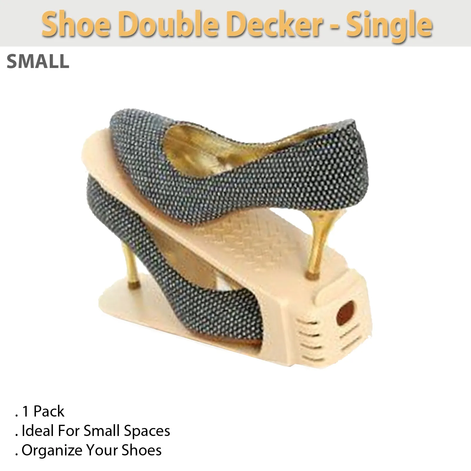 Shoe Double Decker - Efficient Space-Saving Organizer- Single - Small