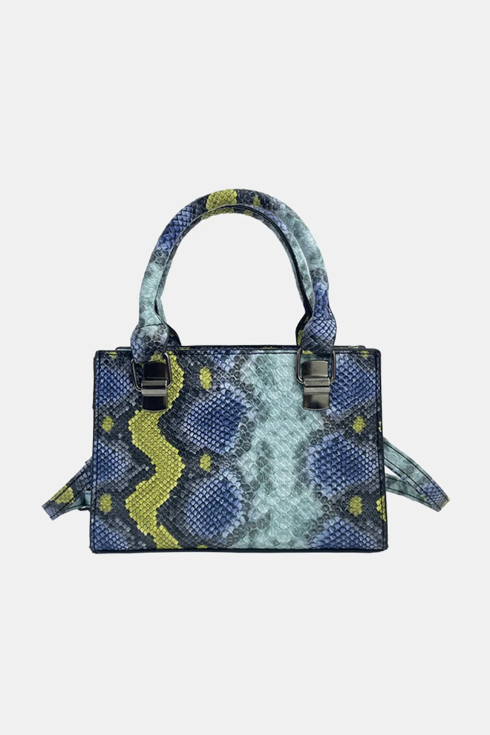 Snakeskin Print Faux Leather Handbag