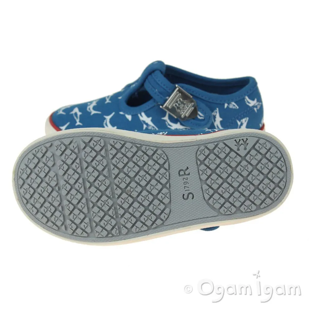 Start-rite Surf Boys Blue T-bar Shark Shoe