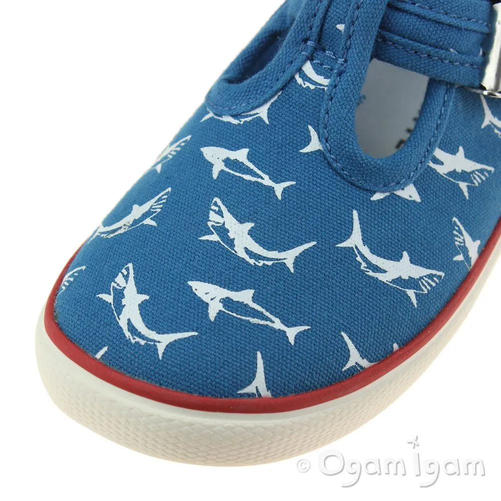 Start-rite Surf Boys Blue T-bar Shark Shoe