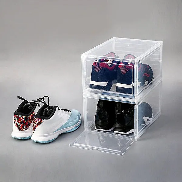 Transparent Plastic Stackable Storage Boxes For Shoes Or Other Items-8 Pack