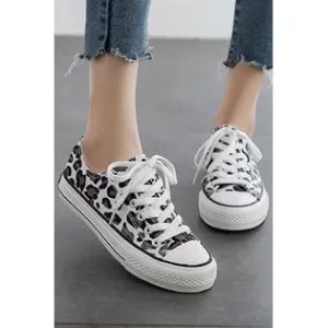 Women Fancy & Modern Leopard Printed Pattern Flat Rubber Sole Awesome Sneakers Shoes - WSC15538