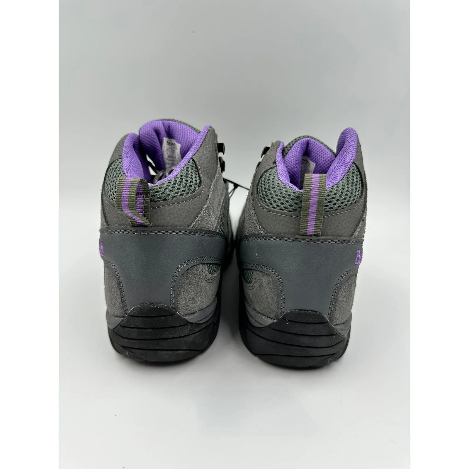 Women's Size 9, Gray High Top Hikers with Purple Accents and Rugged Tread