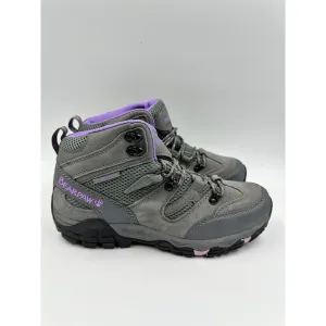 Women's Size 9, Gray High Top Hikers with Purple Accents and Rugged Tread