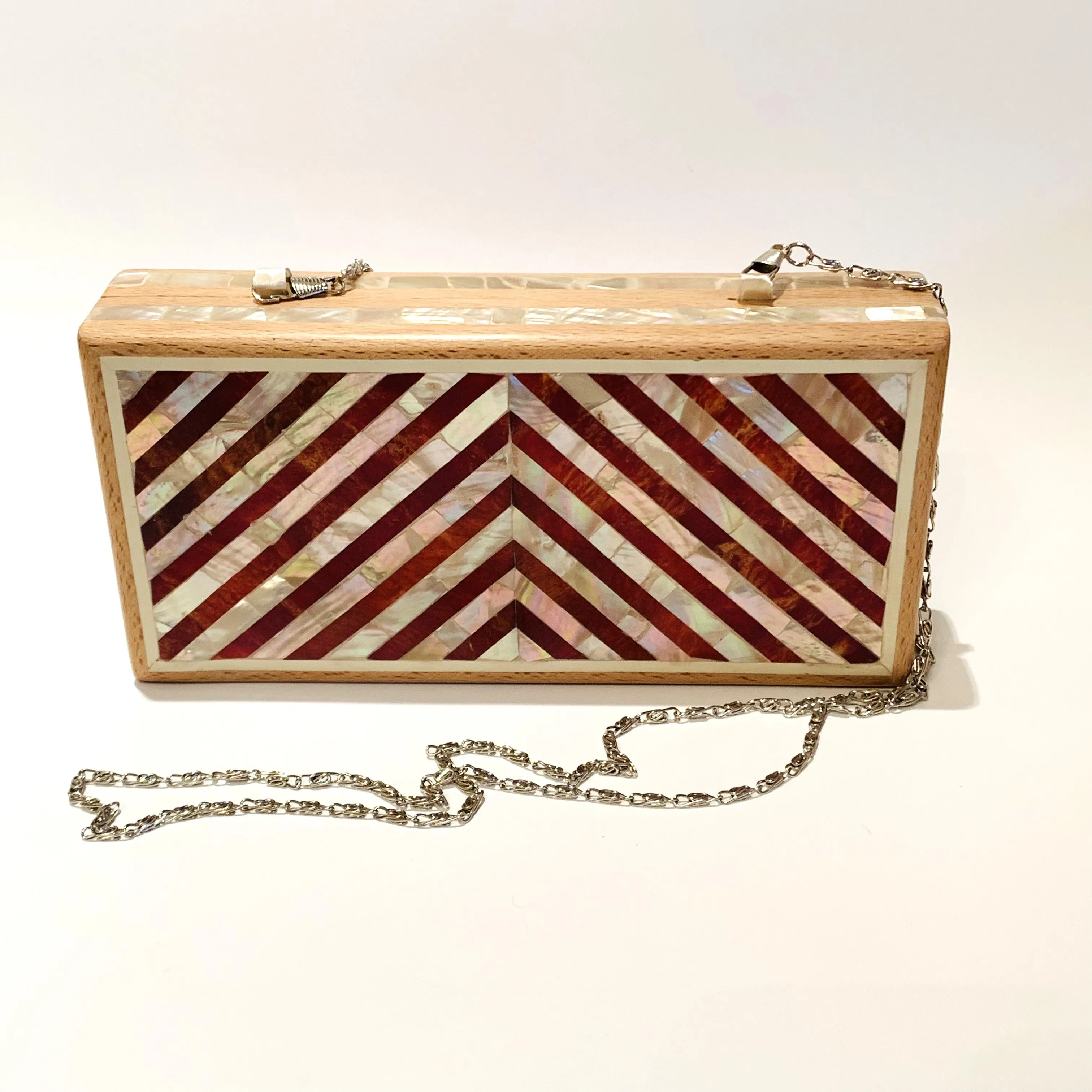 Wood Clutch with Mother of Pearl